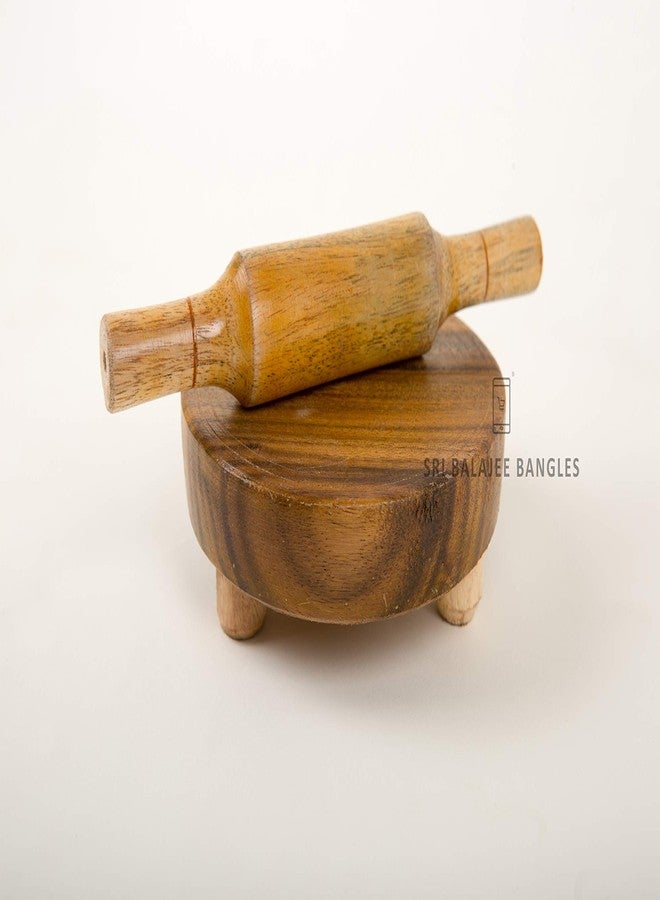 Sri Balajee Bangles Eco-Friendly Wooden Rural Kitchen Toy Play Set for Kids Girls (Multicolored) (Kids_Chakla_belan) - Image 3